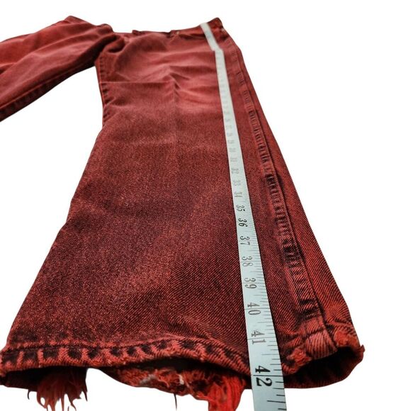 Wrangler Vintage Jeans For Men Size 36x30 Red Distressed Style - Picture 9 of 16
